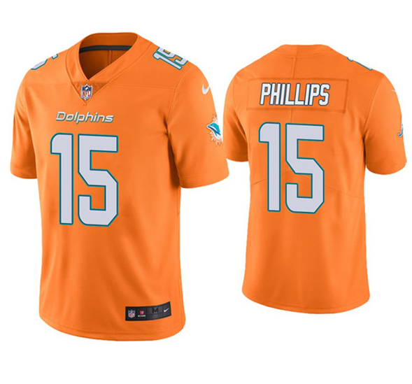 Men's Miami Dolphins #15 Jaelan Phillips Orange NFL 2021 Vapor Untouchable Limited Stitched Jersey Men's Miami Dolphins #15 Jaelan Phillips Orange NFL 2021 Vapor Untouchable Limited Stitched Jersey